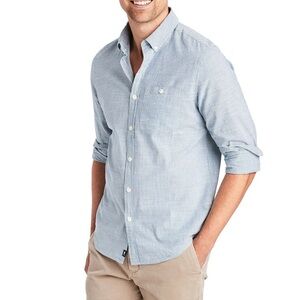 Vineyard Vines Slim Longshore Blue White Striped Men’s Button Up Shirt Size M